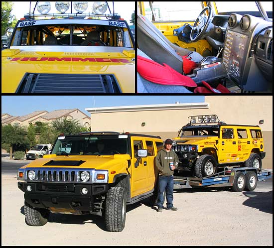 Sam Cothrun with the Rod Hall Racing team Hummer H2